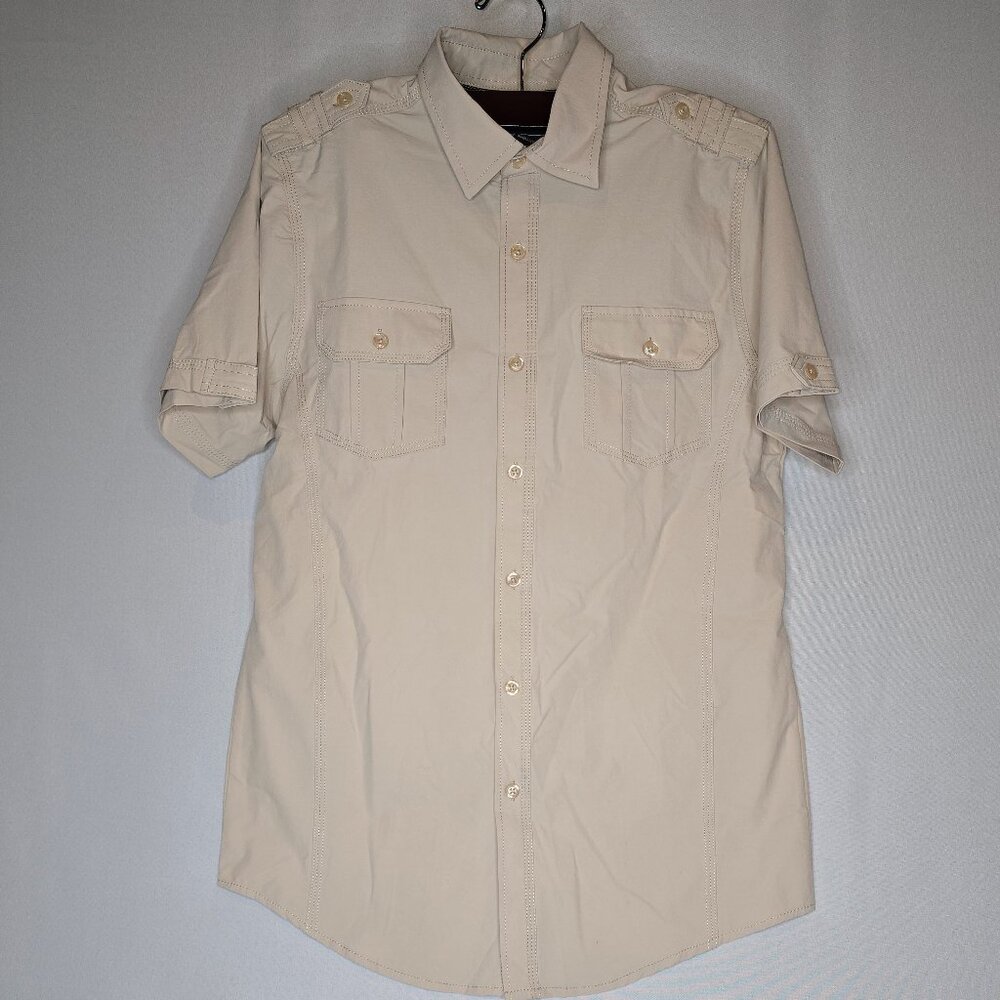 Nick Danger Button Down Polo in Cream, Men's M Style NDBS-42024-SS